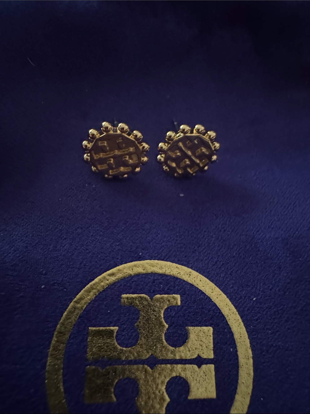 Tory Burch • small gold hexagon push back post earrings NEW $98 - Picture 2 of 3